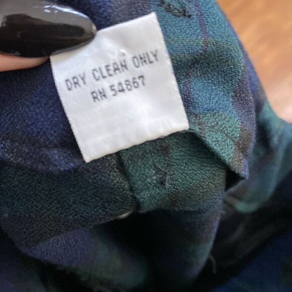 Vintage Express Tartan Plaid High Waisted Shorts Blue Green 90s - Picture 9 of 10